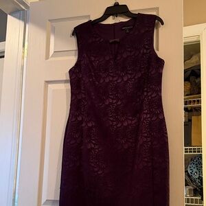 Adrianna Papell Purple Floral Midi Dress